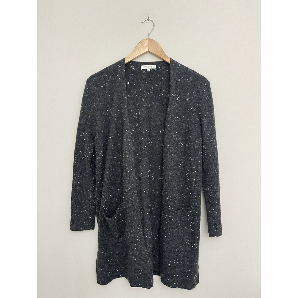 Madewell Womens Wool Blend Cardigan Sweater Dark Gray Pockets XXS Oversized‎